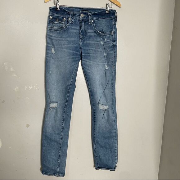 Men’s True Religion Jeans Sz 29X33 Geno Relaxed Slim Flap - Picture 1 of 7